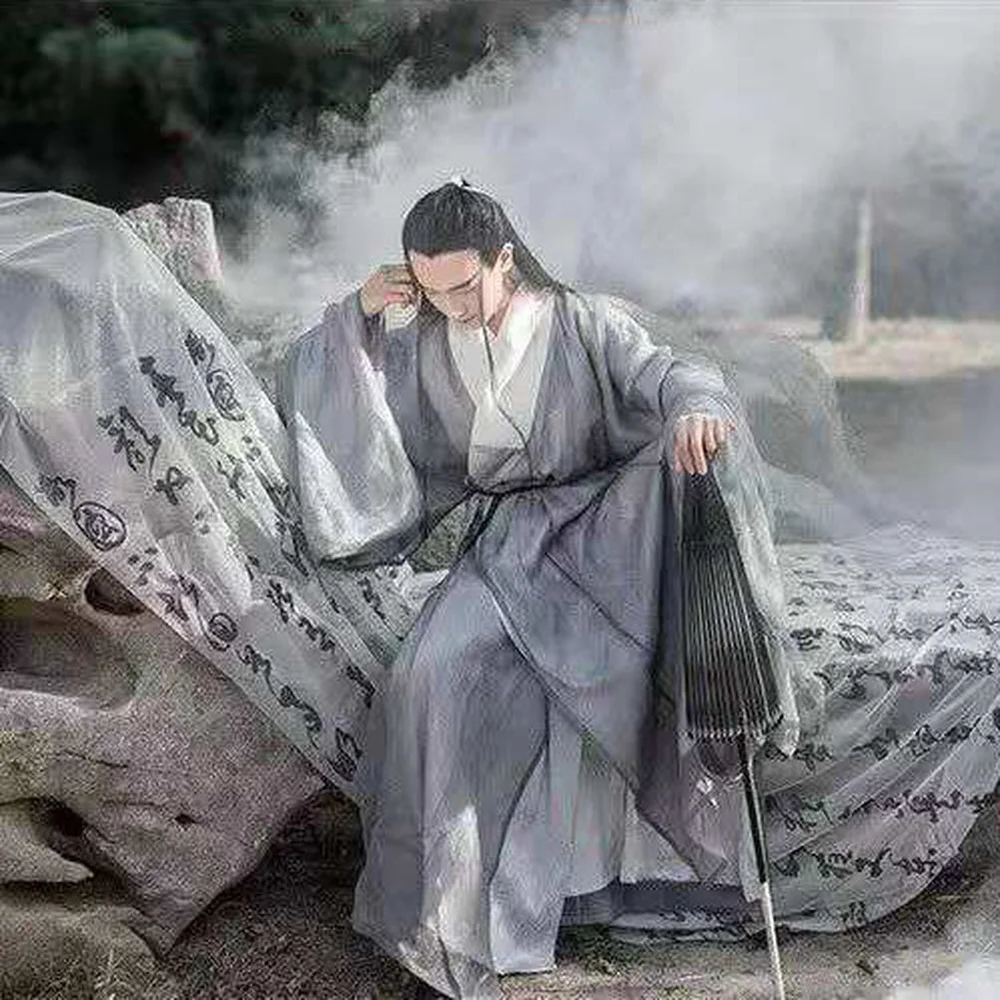 2021 Hanfu Китайский стиль ханьфу мужской Косплей Черный Белый старинный китайский