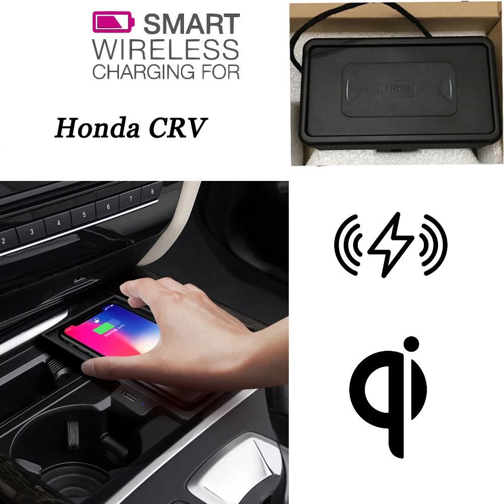 Qi Беспроводное зарядное устройство для Honda CRV 2018 держатель телефона Беспроводная