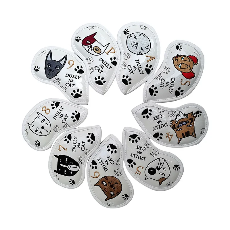 Тускло на CATPortable Гольф клуб подголовники с милым рисунком котa из мультфильма PU