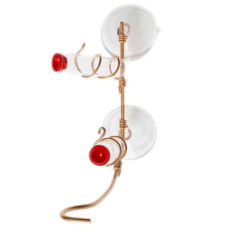 

HXBB Geometric Window Hummingbird Feeder Handcrafted Copper Multiple Stations Modern Hummingbird Feeder Copper Feeder Home Dcor