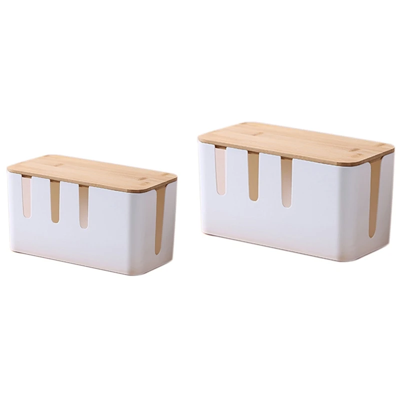 

Коробка для управления кабелями, органайзер, деревянная крышка, коробка-органайзер для кабеля для настольного ТВ, компьютера