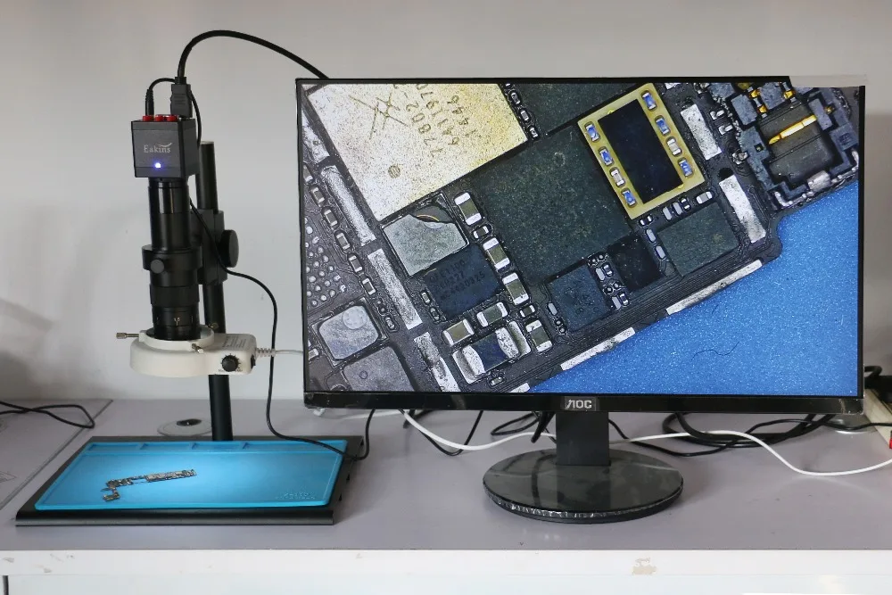 1080P 720P HDMI VGA Цифровой электронный видео микроскоп камера+ 100X C крепление объектива+ 56 светодиодный кольцевой светильник+ настольная подставка для ремонта печатных плат