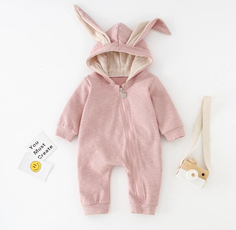 Детский комбинезон с капюшоном для мальчиков и девочек серый хлопковый