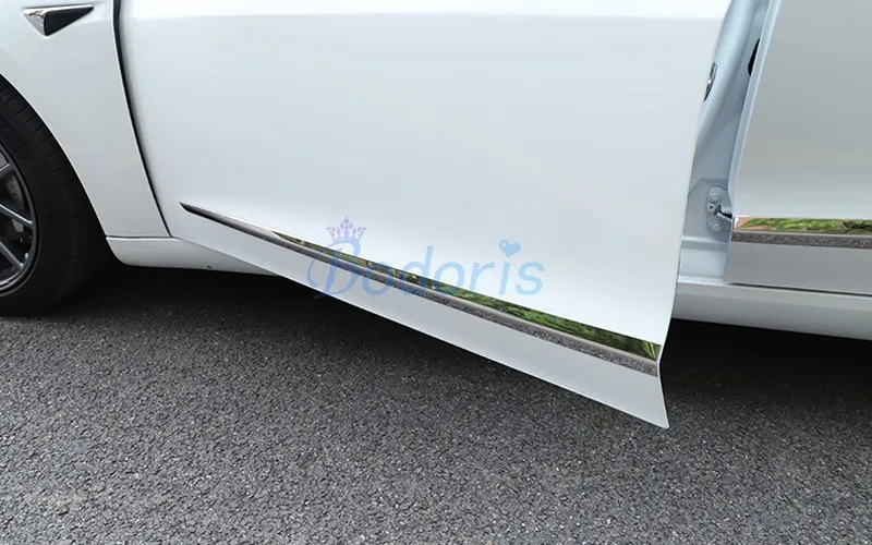 Для Tesla модель 3 корпус боковая дверь литье отделка гарнир бампер защитные наборы хромированные аксессуары для стайлинга автомобилей