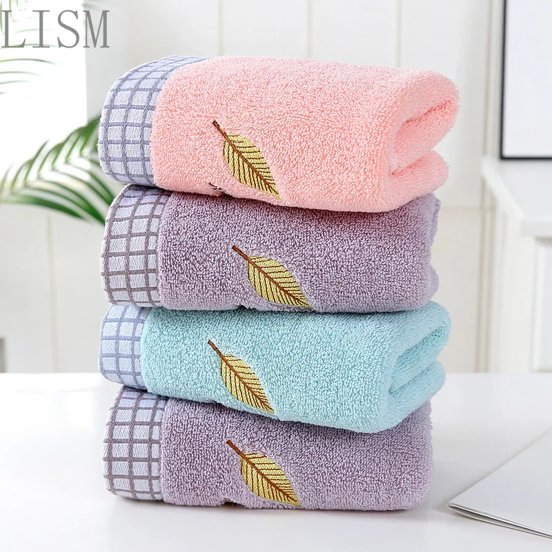 

Embroidered Feather Plain Towel 32-Strand Gift Thickened Towel Sports Couple Towel Logo Towel