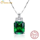 Подвеска из серебра 925 пробы с квадратным изумрудом карата