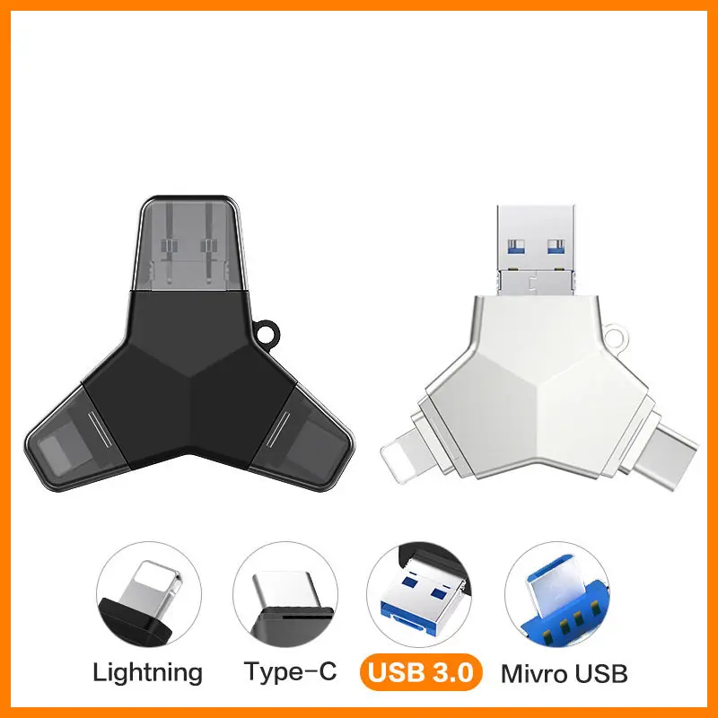 USB 3.0 флеш-накопитель 4 в 1 128 ГБ 64 32 | Компьютеры и офис