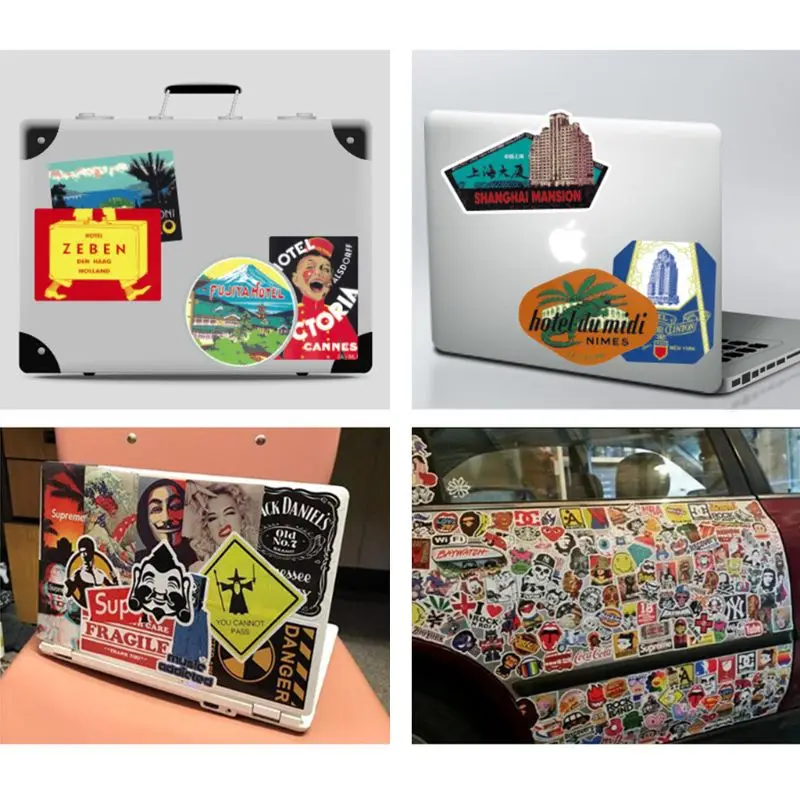 56 шт. Водонепроницаемый солнцезащитный пвх ретро Декаль этикетки Забавный