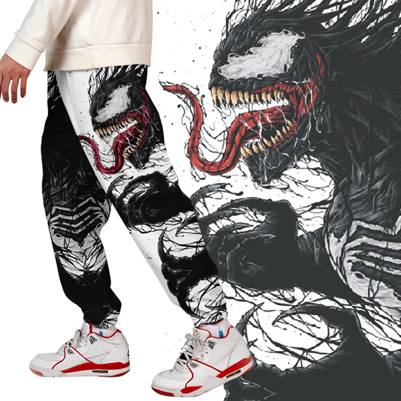 

2021 Disney Marvel venom casual pants Spiderman co branded overalls thin 3D trend hero expedition double legged pants