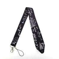 12pcs mathematical geometry printed neck strap lanyard for keys id badge holder mobile straps hang rope phone accessories