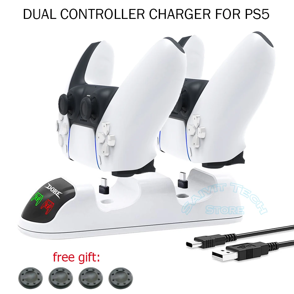 

For PS5 Wireless Dual Controller Fast Charger Stand USB Type-C Charging Dock Station for Sony PlayStation5 Joystick Gamepad