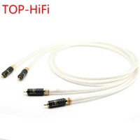 top hifi pair rca cable audio cable 7n occ single crystal silver plated interconnect cable with gold plated wbt 0144