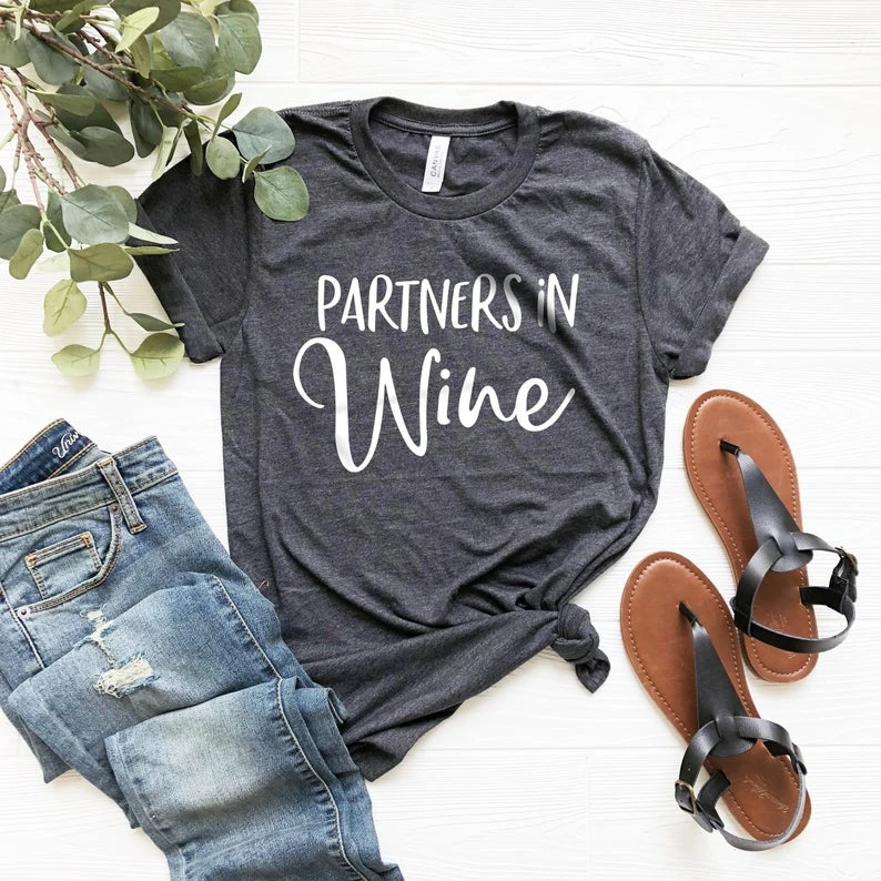 

Partners in Wine Shirt, Wine Lover Shirt, Gift for Wine Lover, Wine Tasting Shirt, Funny Wine Shirt, Gift for Best Friend-O970
