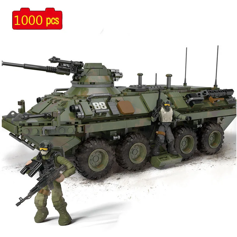 

Military Series WWII Stryker vehicle Soldier SWAT Weapon accessories Building Blocks Bricks Toys Gifts