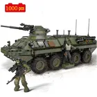 Военная серия WWII Stryker, автомобиль, солдат, оружие спецназа, аксессуары, строительные блоки, кирпичи, игрушки, подарки