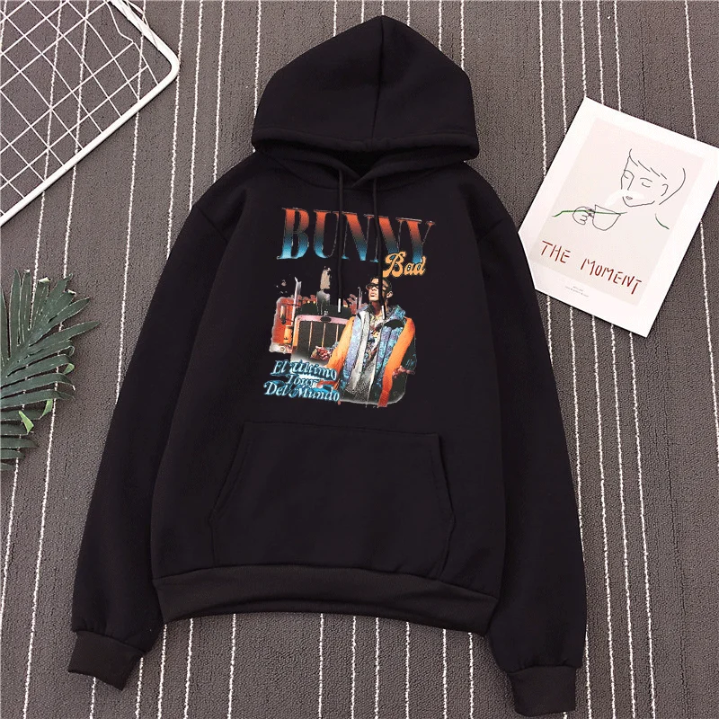 

Новинка, худи с принтом, Женская осенне-зимняя флисовая парная одежда Bad Bunny, свитшот, уличная Толстовка в стиле хип-поп, пуловер, Популярные топы