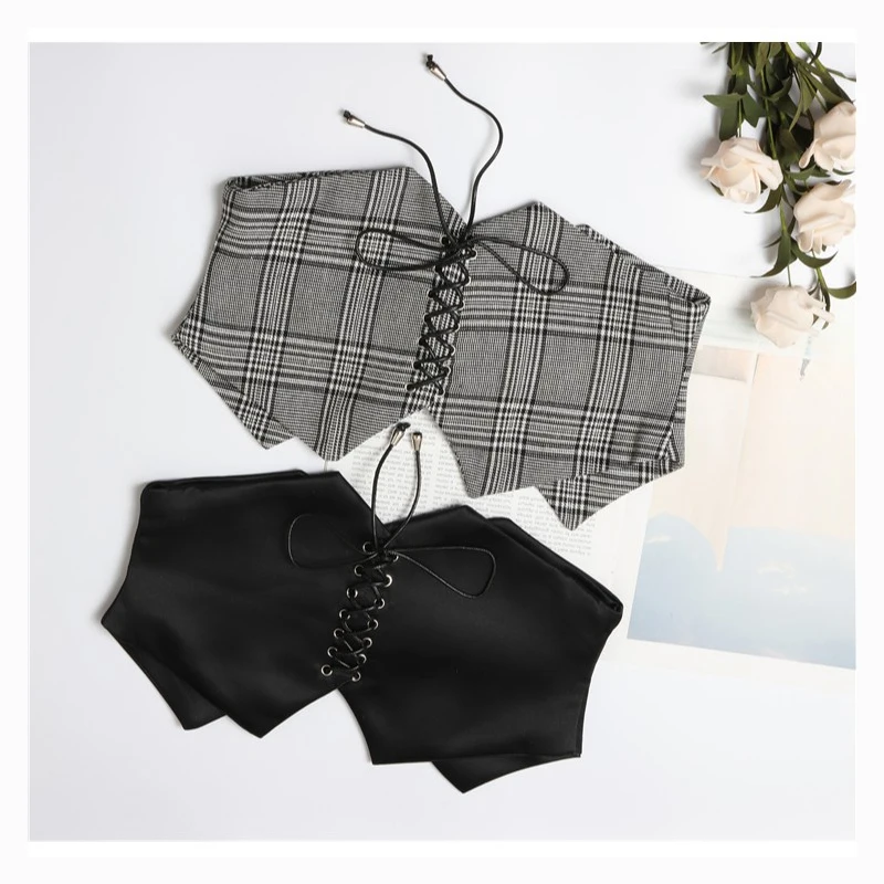 Нестандартный клетчатый тканевый винтажный ремень с зажимом двойного