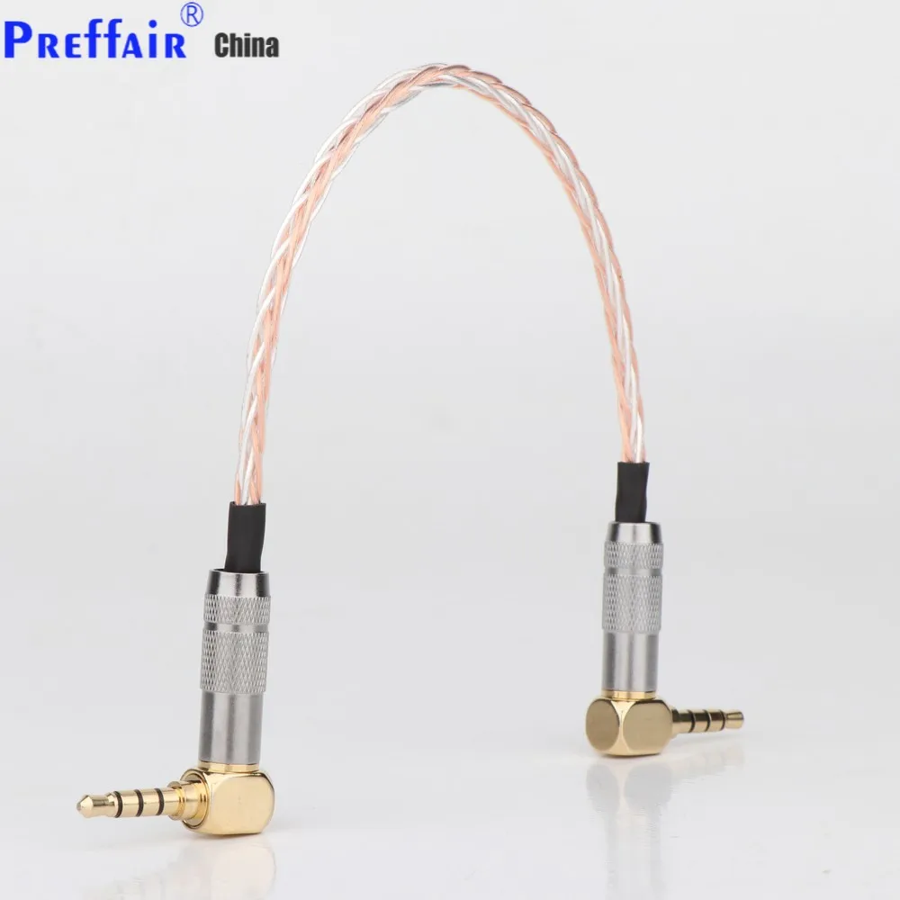 

Preffair HIFI AUX Cable 8Cores OCC 3.5mm Male to Male Stereo AUX Cable 3.5 Right Angled for Headphone amplifier audio cable