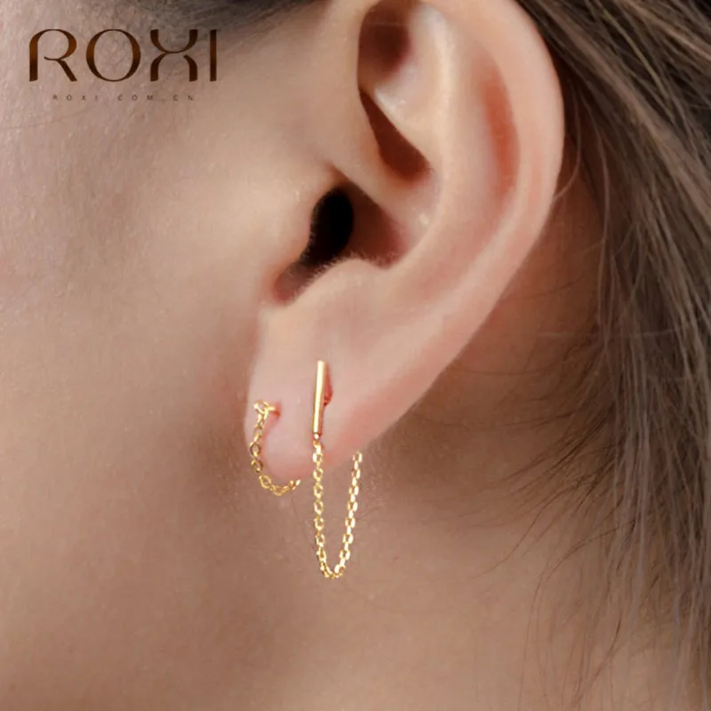 Минималистичные серьги подвески ROXI из стерлингового серебра 925 пробы для женщин