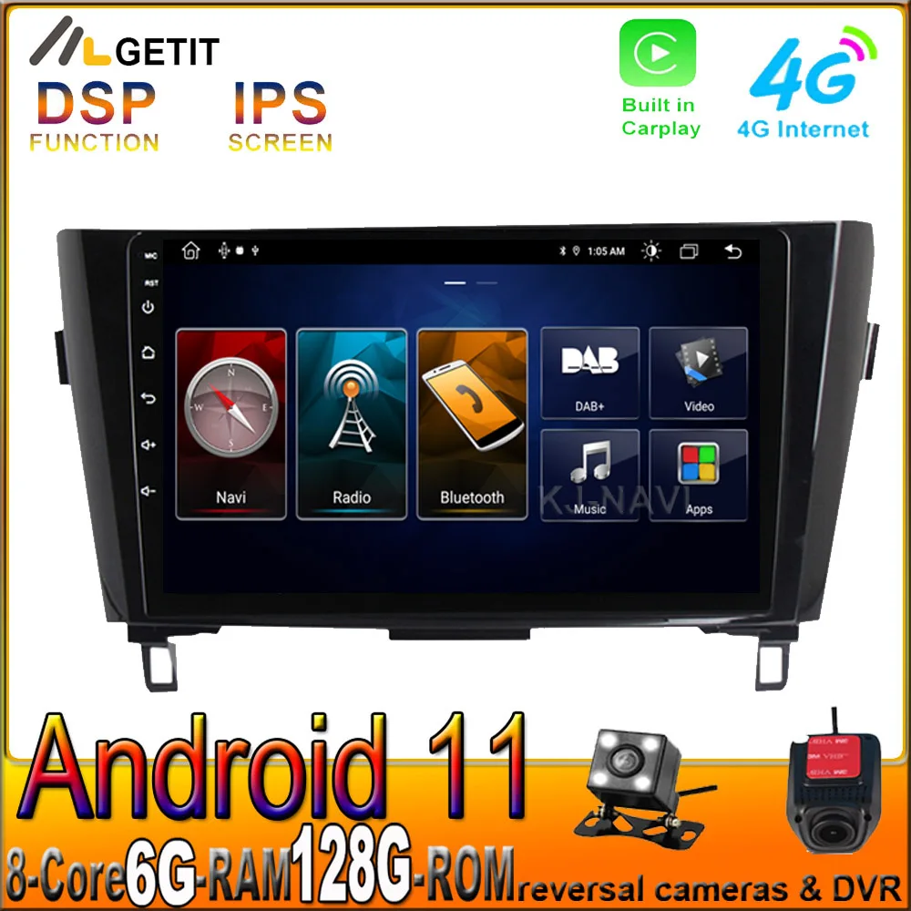 

4G Lte 6 + 128 ГБ DSP Android 11,0 для Nissan Qashqai X-Trail без DVD Автомобильный плеер Видео Радио мультимедийная навигация GPS