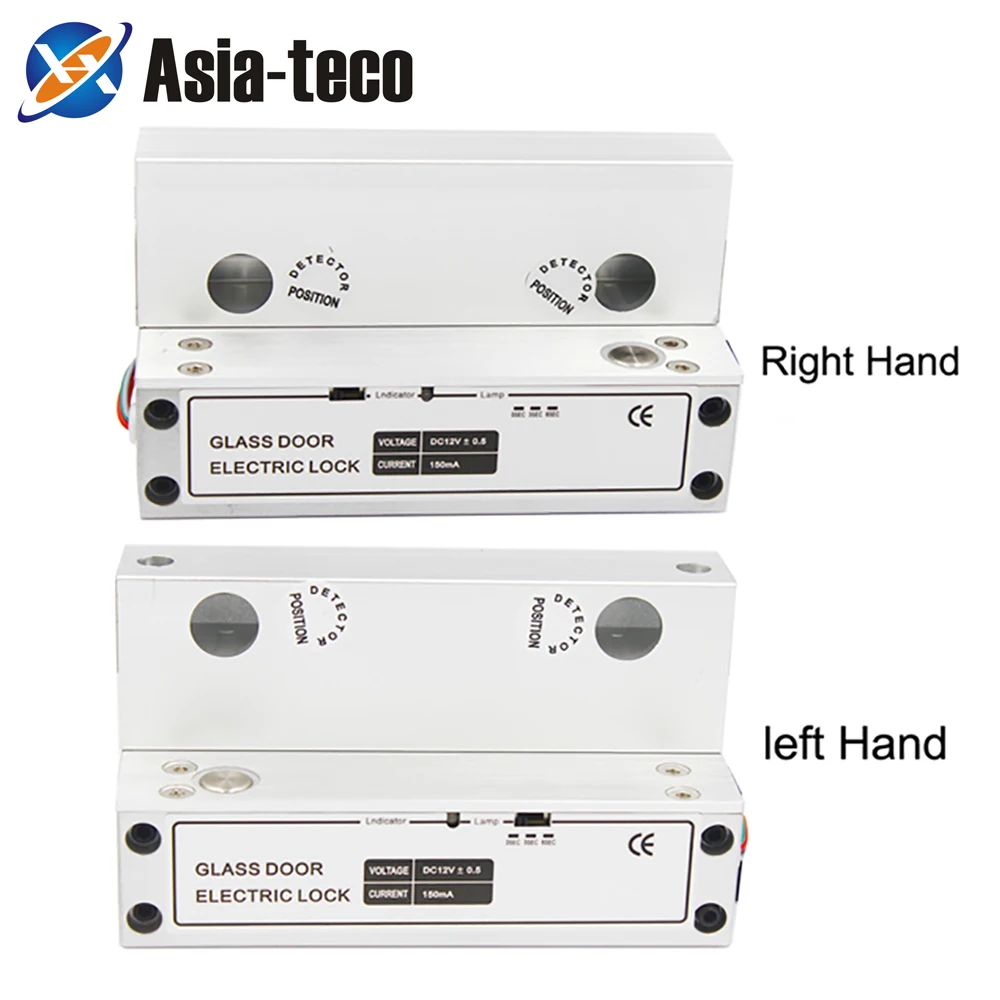 DC12V левый + правый Электрический замок для безопасности Бескаркасный стеклянный