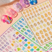 disney kawaii bear stickers cartoon new cute girl heart instagram back glue waterproof diy nail decorations toys for childrens
