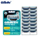 Оригинальные бритвенные лезвия Mach3 Gillette, 8 шт., бритвенные лезвия для мужчин, для удаления волос на лице, острые, 3-слойные лезвия для бритвы