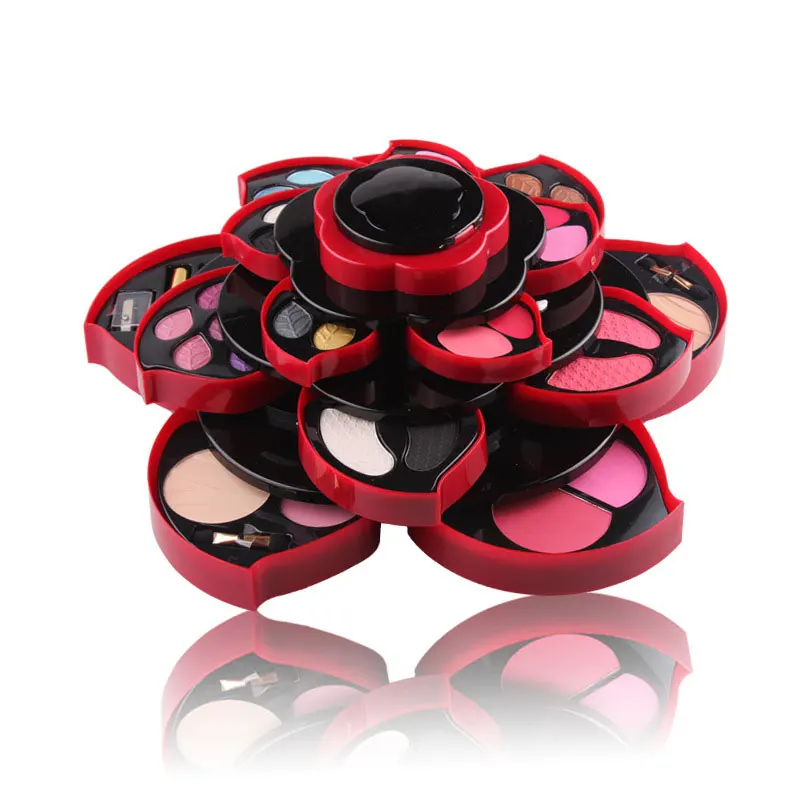 Цветочная Палетка теней большой размер расцветка сливы вращающийся макияж Набор