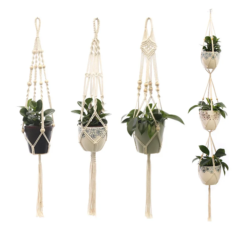 

Hot sales 100% handmade macrame plant hanger flower /pot hanger for wall decoration courtyard garden