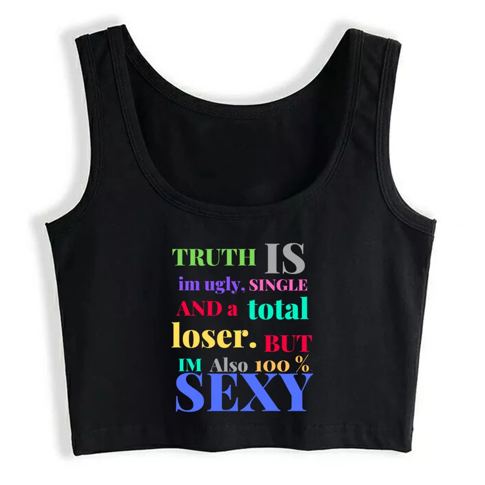 

Crop Top Women Truth Is Grunge Aesthetic Gothic Y2k Tank Top Female Clothes