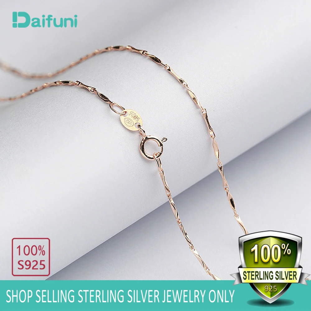 Цепочка из серебра 925 пробы для мужчин и женщин тонкое ожерелье слиток девочек