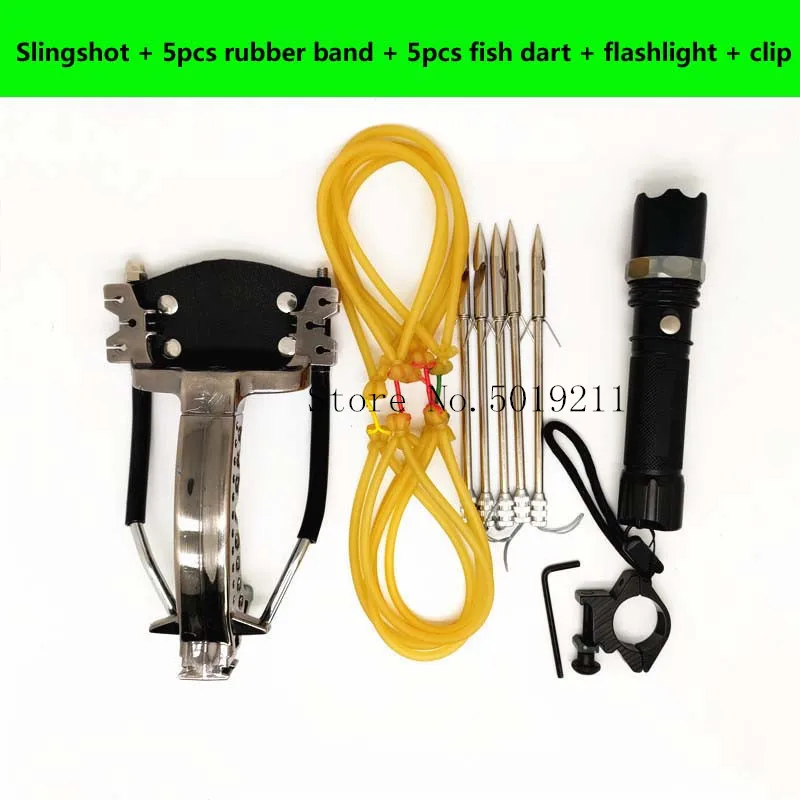 

Powerful Slingshot Fishing Hunting Set Pro Fish Shooting Arrow Catapult with Fishing Reel Flashlight Fishing Hunting Accurate