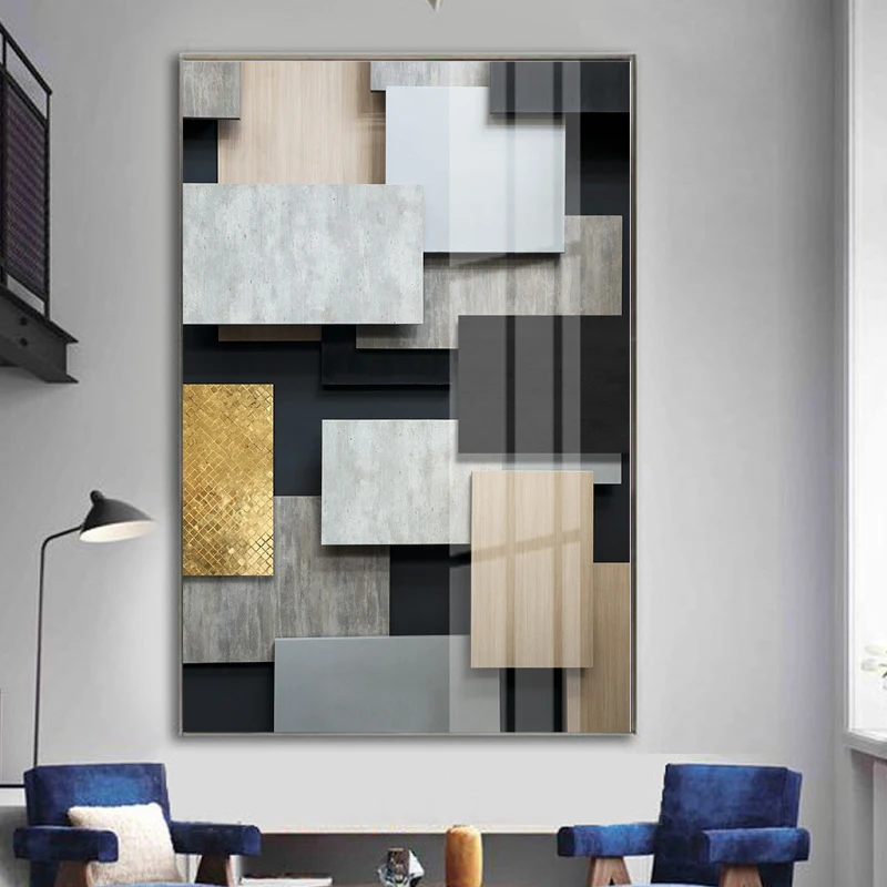 

Canvas Print City Building Pictures Abstract Art Painting Modern Decoration Nordic Geometric Cube Art Posters and Prints 2-30