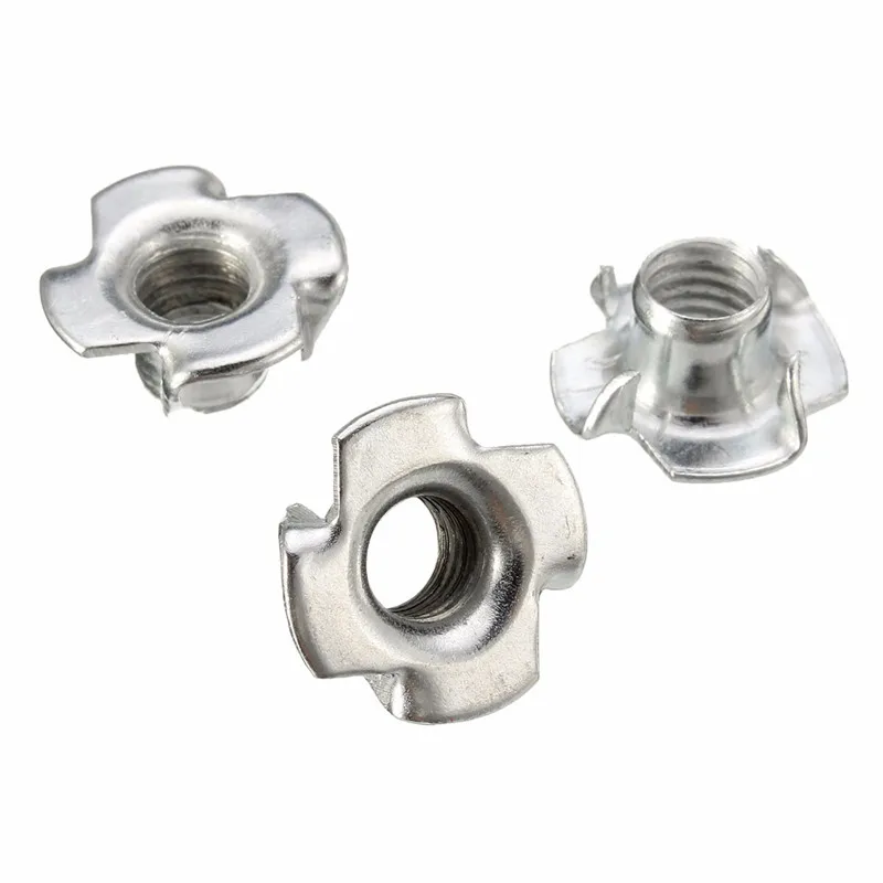 10 шт. оцинкованная гайка с четырьмя когтями для колонок Т образная потайная