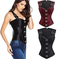 womens retro corset shapewear gothic steampunk brocade steel boned waist cincher vest renaissance festival underbust korzet