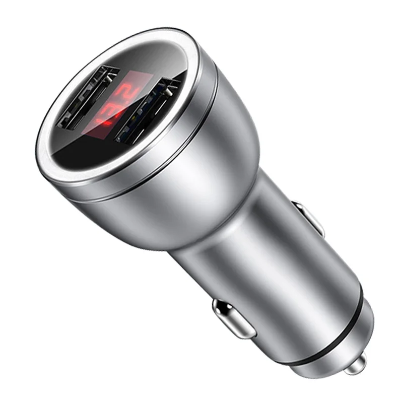 Автомобильное зарядное устройство с 2 USB-портами быстрая зарядка из сплава для
