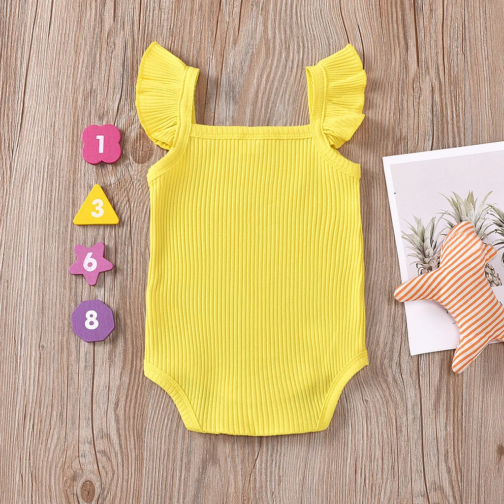 Комбинезон для новорожденных девочек 0 24 месяцев хлопковый однотонный боди с