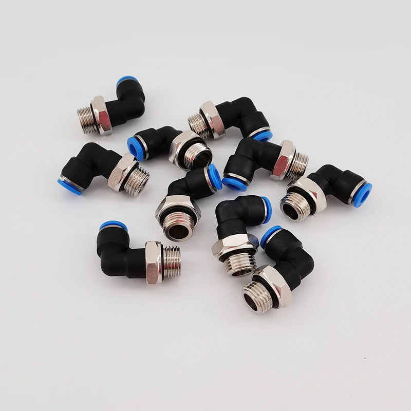 GOGO 10 Pcs L Тип 6 мм 1/4 "резьба BSPP локоть PU шланговый соединитель 90 градусов PL06 G02