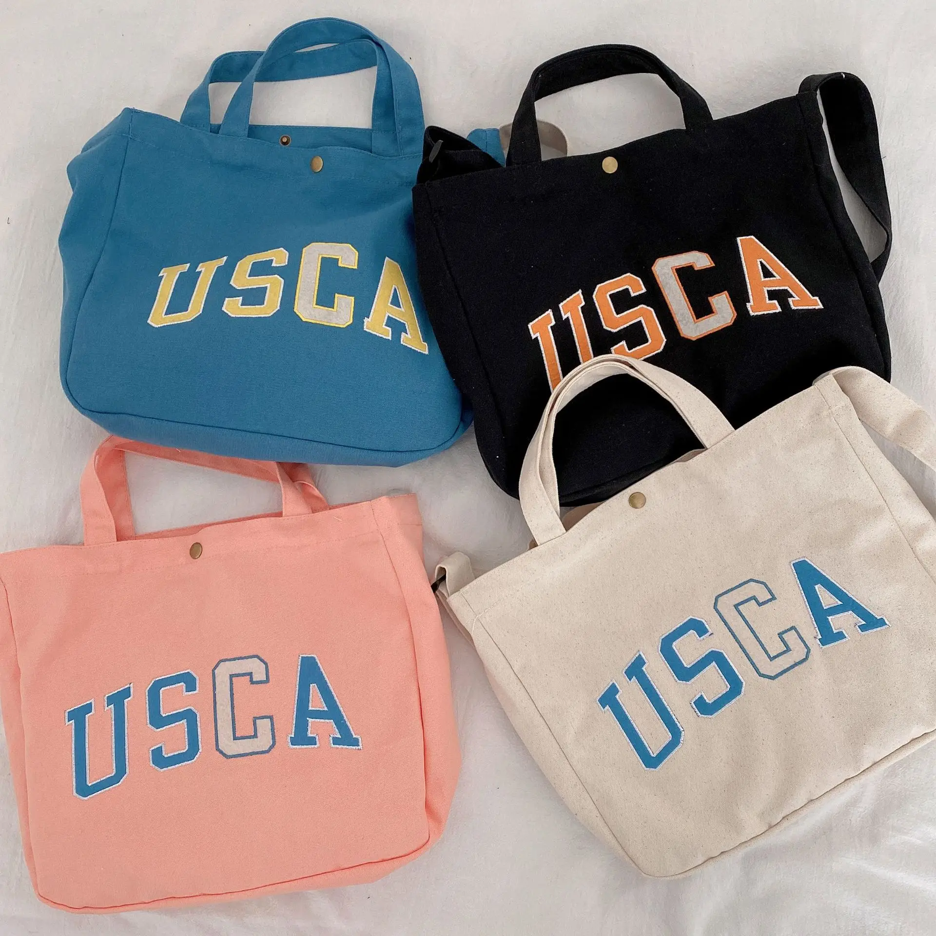 

Холщовая Сумка-тоут для женщин, модная тканевая многоразовая Сумочка для покупок в Корейском стиле, повседневный Дамский саквояж на плечо, ...