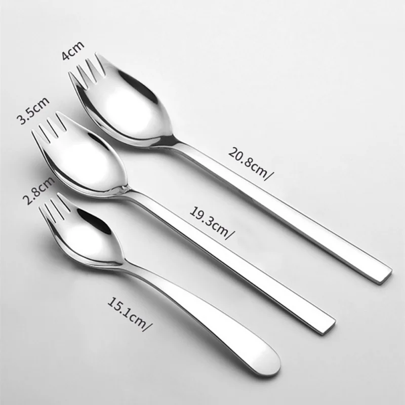Вилка из нержавеющей стали 304 интегрированная ложка для фруктового салата милая