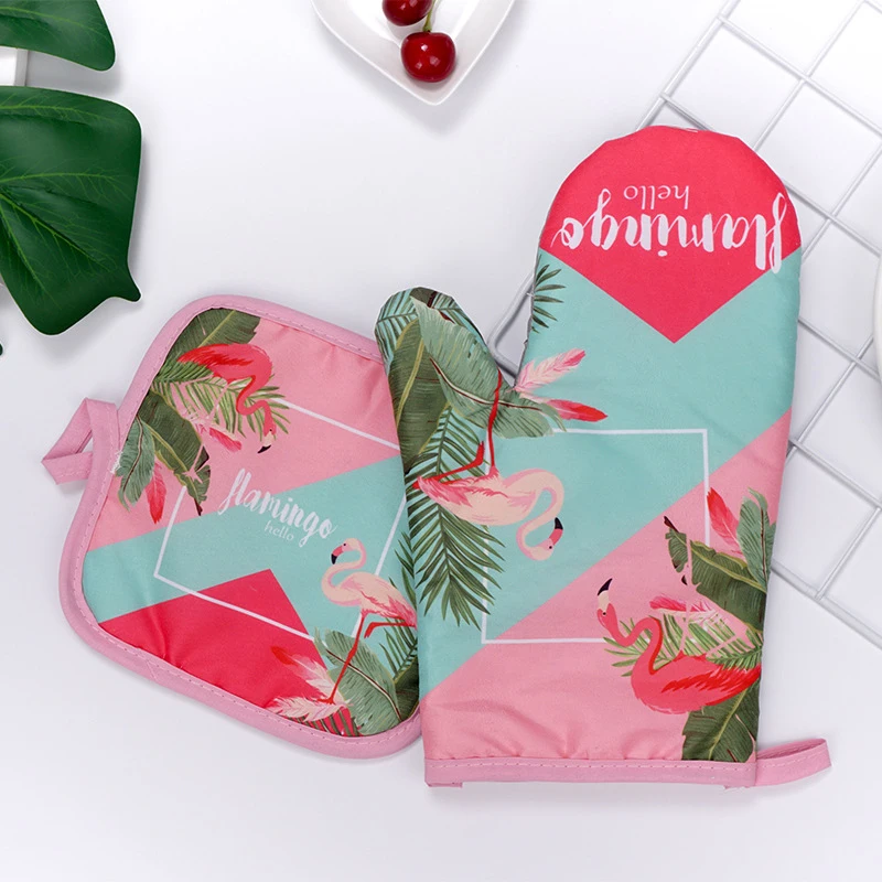 2 шт./компл. с защитой от перегрева перчатки ожогов печь варежки модные хлопковые