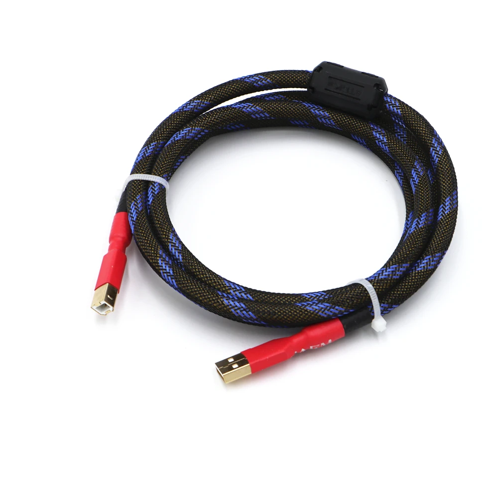 4N посеребренный USB аудио кабель с магнитным кольцом A-B Принтер USB кабель для передачи данных для Hifi DAC звуковая карта