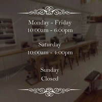 personalized business hours window decals customized open close hours of operation glass door stickers vinyl shop decor 4268