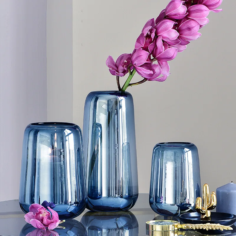 

Nordic Fashion Transparent Glass Vase Home Living Room Decoration Ornament Flower Inserting Device Flower Vase Home Decoration