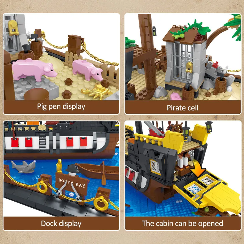 5937 шт. Пираты Карибского моря корабль серии фильмов большой попой Bay здание Мпц