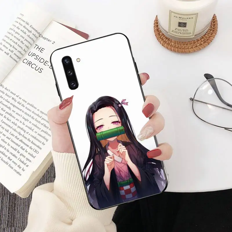 PENGHUWAN Demon Slayer Nezuko Anime Black Soft Shell Phone Case Capa for Samsung Note 3 4 5 7 8 9 10 pro M10 20 30 | Мобильные