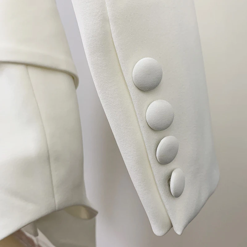 

HIGH QUALITY Newest 2021 Designer Blazer Jacket Women's Double Breasted Satin Shawl Collar Belted Blazer