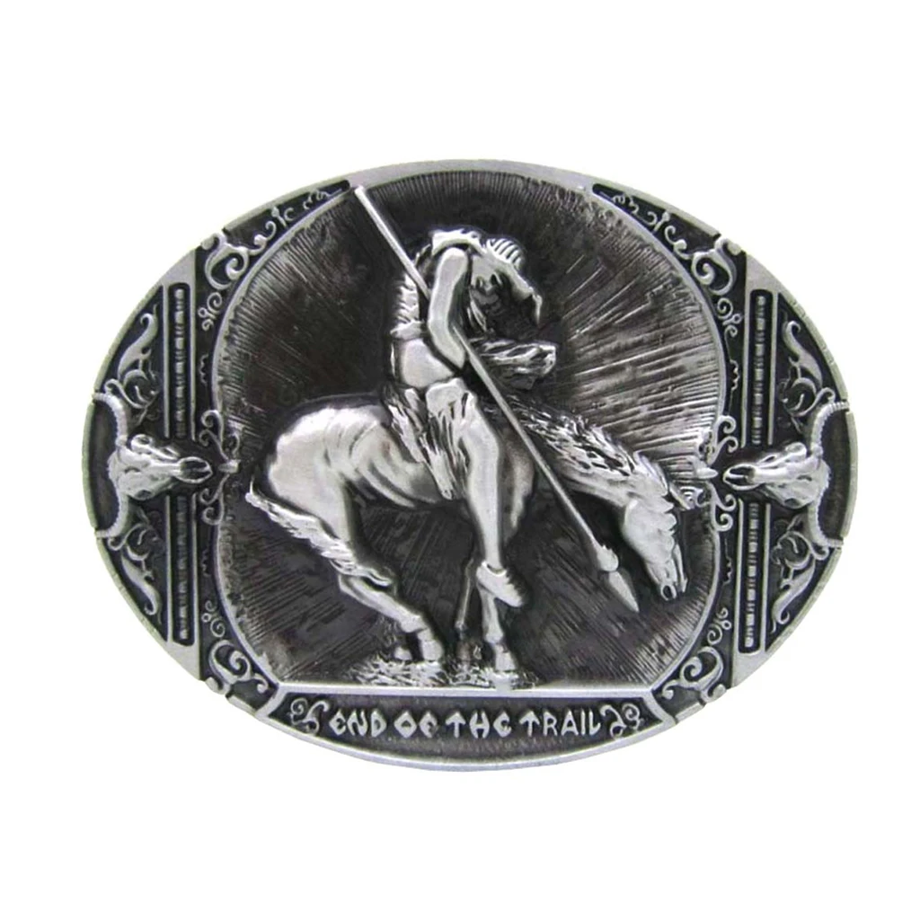 Винтажная индийская пряжка для ремня в западном стиле рыцарские рога старинный