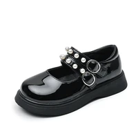 girl princess shoe kids leather shoes spring autumn 2022 new shoe child moccasin black school performance shoes pearl sweet