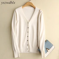 yszwdblx spring autumn women cardigans single breasted v neck solid knitted sweater slim female white cardigans casual outerwear
